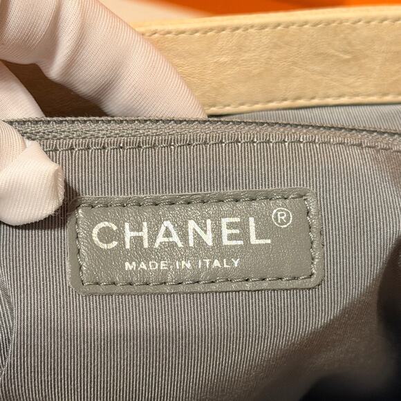 Chanel Beige Quilted Leather Flap Bag with Chain | Authentic | Full Set - Picture 7 of 15